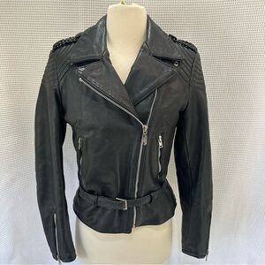 Vintage Harley-Davidson Women's Motorcycle Black Leather Jacket Size Small (36)